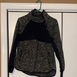 Abercrombie & Fitch Charcoal and Black Fleece Pullover